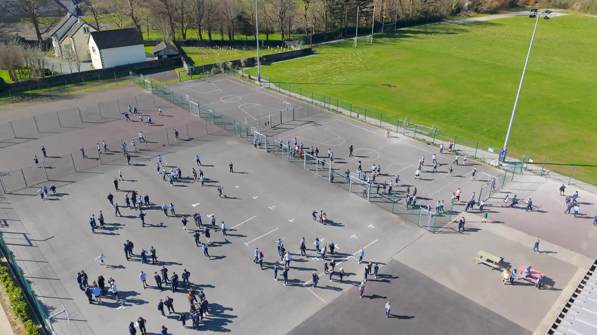 Overhead photo of play area at St. John's National School, Kenmare Overhead photo of play area at St. John's National School, Kenmare